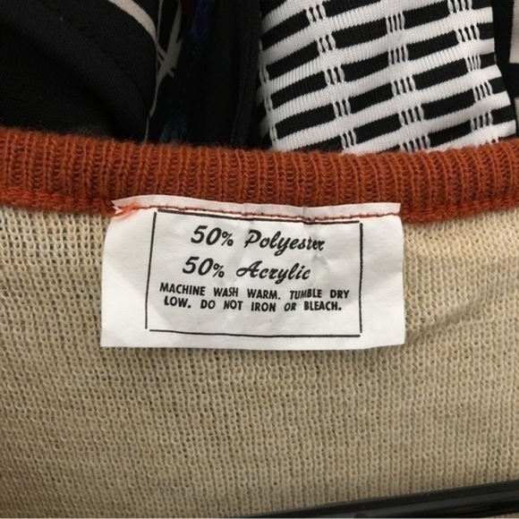 Dead Stock Vintage Striped Ribbed Piping Sweater Vest Sz Large -The "Esther" Top - Picture 12 of 16